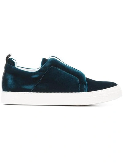 Pierre Hardy Green Blue Velvet Sneakers