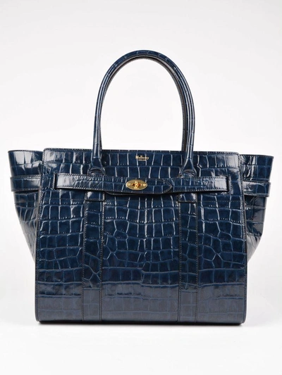 Mulberry Bayswater Small Tote In Blue