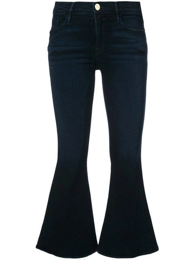 Frame Kickflare Cropped Jeans In Blue