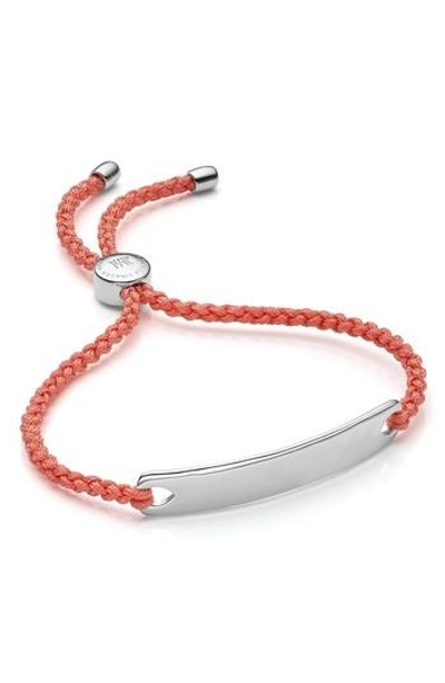 Monica Vinader Engravable Havana Friendship Bracelet In Silver/ Peach