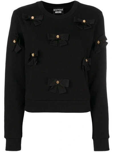 Boutique Moschino Bows Applique Sweatshirt In Black