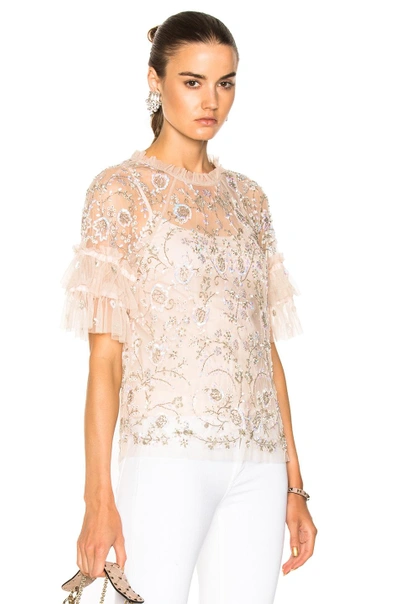 Needle & Thread Constellation Lace Top In Pink, Neutrals. In Petal Pink