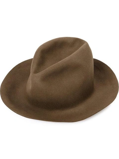 Horisaki Classic Fedora Hat In Brown