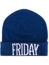 Alberta Ferretti Friday Intarsia Beanie - Blue