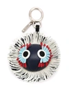 Fendi Faces Fringe Leather Charm In Blue