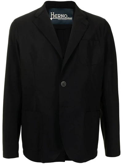 Herno Notched-lapel Single-breasted Blazer In Blue