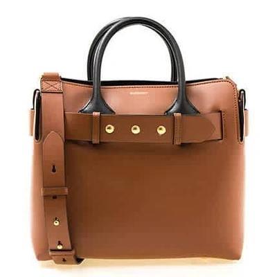 Burberry Brown Small Leather Triple Stud Belt Bag In Malt Brown (brown)