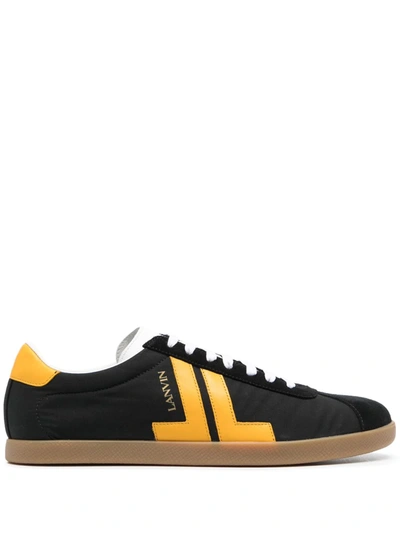 Lanvin Black & Yellow Canvas Glen Sneakers