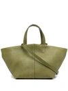 Mansur Gavriel Tulipano Leather Tote Bag In Green