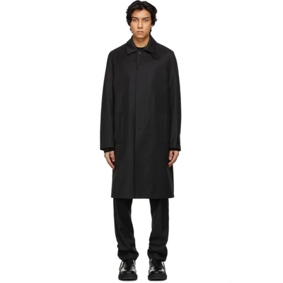 Givenchy Black Patch Trench Coat In 001-black