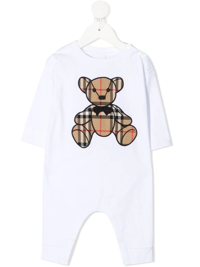 Burberry Babies' Teddy Bear Romper In 白色