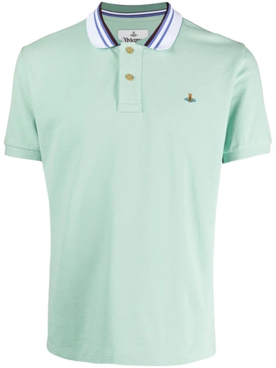 Vivienne Westwood Polo Shirt Stripe Collar - Mint Green