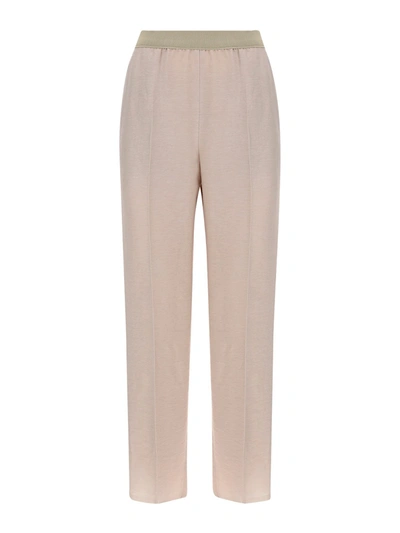 Agnona Linen Trousers In Beige