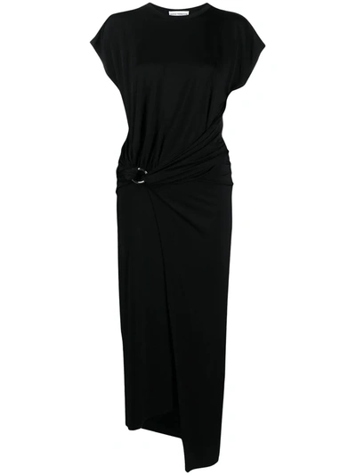 Paco Rabanne Hoop-wrap T-shirt Dress In Black