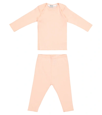 Bonpoint Baby Cotton Top And Pants Set In Orange