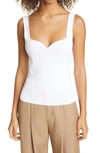 Vince Sleeveless Sweetheart Tank Top In White