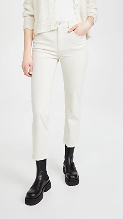 Dl 1961 Patti Straight High Rise Ankle Jeans In Ecru