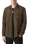 Allsaints Spotter Cotton Camp Shirt In Cargo Green