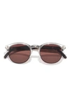 Sunski Avila 51mm Polarized Browline Sunglasses In Clear Tortoise Terra Fade
