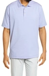 Peter Millar Jubilee Stripe Short Sleeve Stretch Jersey Polo In Blue Sea / Palmer Pink