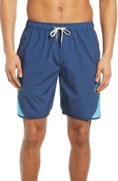 Fair Harbor Men's Anchor 8'' Geometric Swim Shorts In Seapine