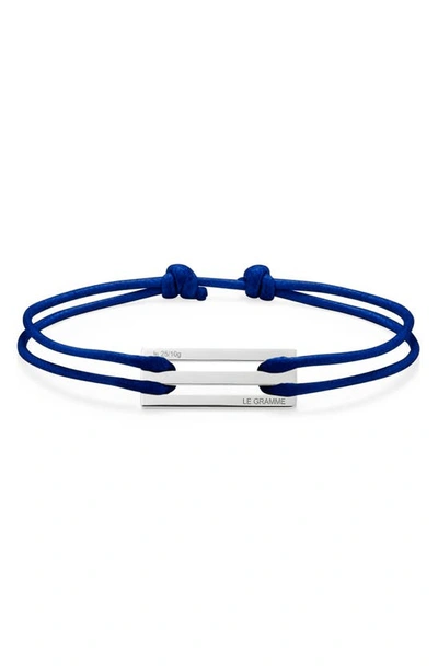 Le Gramme 2.5g Sterling Silver Cord Bracelet In Navy