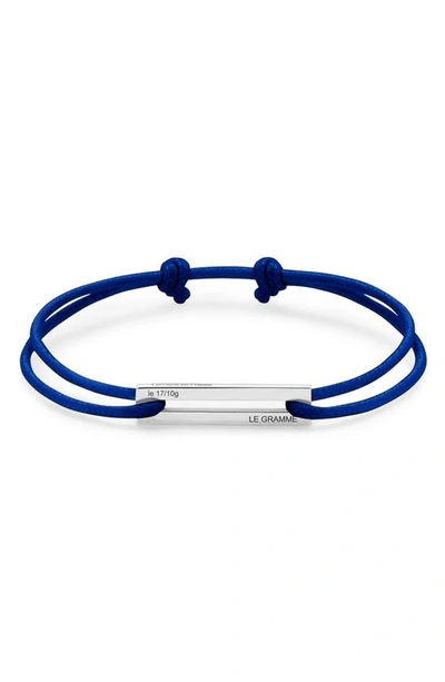 Le Gramme 1.7g Sterling Silver Cord Bracelet In Navy