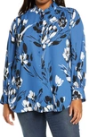 Nydj Ruffle Neck Blouse In Creekside Blossoms