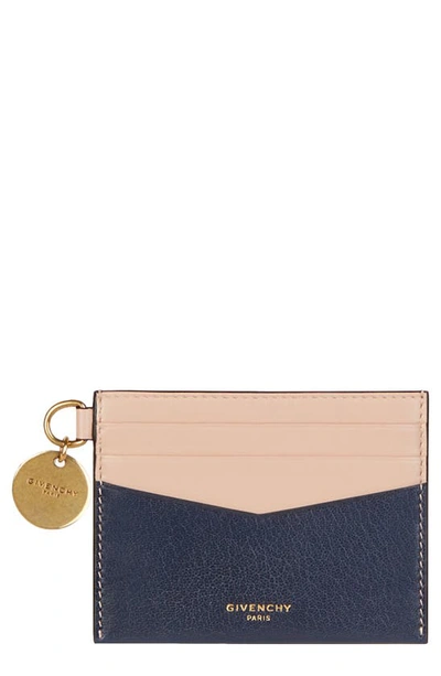 Givenchy Bicolor Leather Card Case In Navy