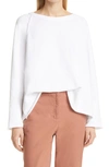 Eileen Fisher Raglan Organic Cotton Sweatshirt In White