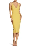 Dress The Population Lyla Crepe Cocktail Dress In Sunflower