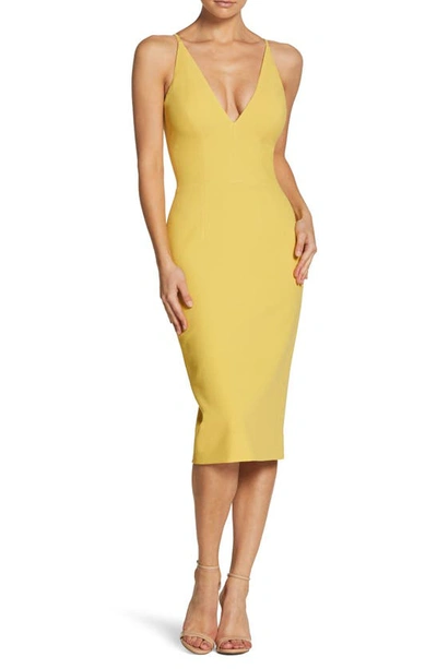 Dress The Population Lyla Crepe Cocktail Dress In Sunflower