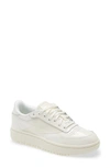 Reebok X Cardi Coated Club C Double Platform Sneaker In Chalk/ Chalk/ Clear