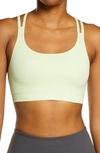 Zella Seamless Strappy Sports Bra In Green Butterfly