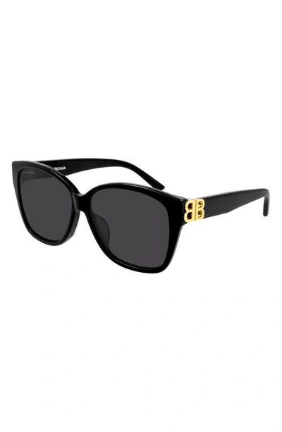 Balenciaga 59mm Square Sunglasses In 001 Black | ModeSens