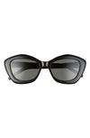 Saint Laurent 54mm Cat Eye Sunglasses In Black/ Black