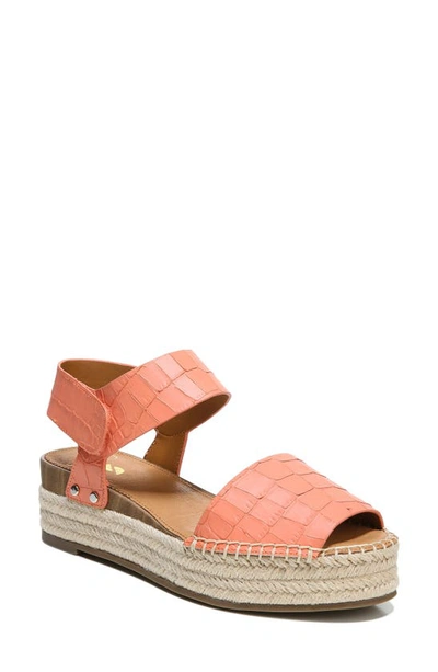 Sarto By Franco Sarto Oak Platform Wedge Espadrille In Coral Leather