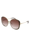 Chloé 63mm Gradient Oversize Round Sunglasses In Gold/ Orange Gradient