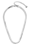 Baublebar Gia Herringbone Chain Collar Necklace In Silver