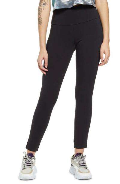 Afrm Alessi High Waist Ankle Leggings In Noir