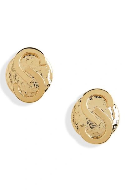 St John Logo Earrings In Light Gold