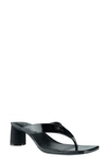 Marc Fisher Ltd Cadence Shiny Leather Thong Sandals In Black