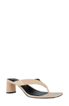 Marc Fisher Ltd Cadence Shiny Leather Thong Sandals In Nude