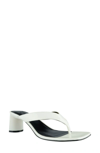 Marc Fisher Ltd Cadence Shiny Leather Thong Sandals In White