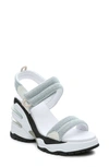 Ash Cosmos Mesh Touch-strap Sandals In White/silver