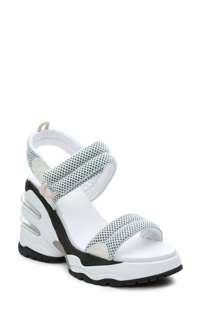 Ash Cosmos Mesh Touch-strap Sandals In White/silver