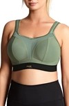 Panache Convertible Wireless Sports Bra (online Only) In Khaki/ Black