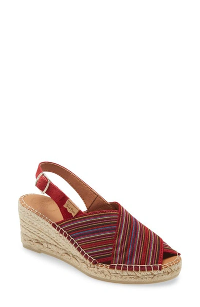 Toni Pons Teia Platform Wedge Sandal (women) · In Burgundy Fabric