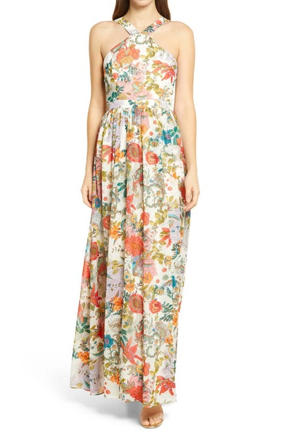 knee length dresses for ladies Baltic Born Womens Katherine Maxi Dress | Cream + Rust Floral main image 0