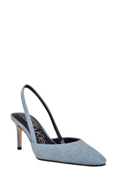 Calvin Klein Women's Coreta Snip Toe Slingback Pumps Women's Shoes In Light Blue